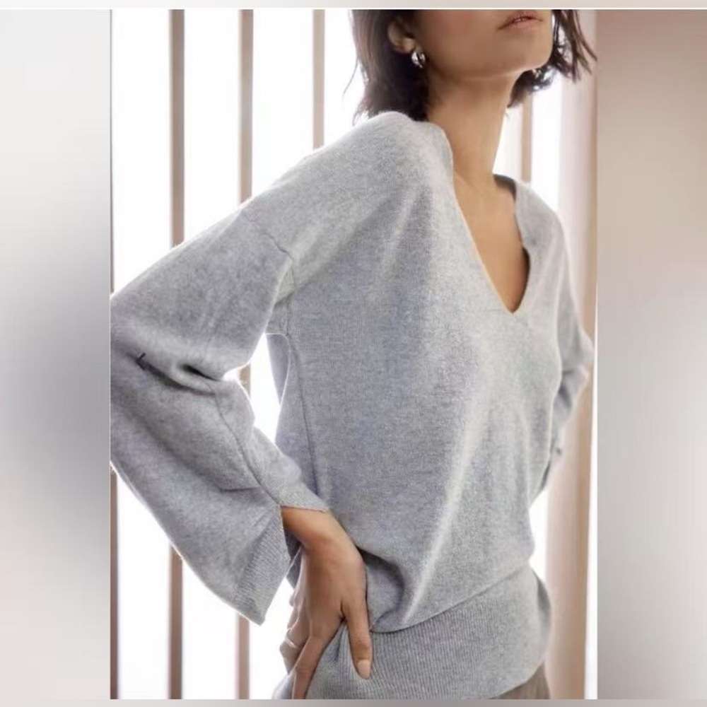 NWT $448 Brochu Walker Casimir Cashmere Pullover in Aura Melange